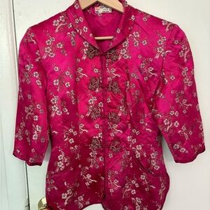 Pink Mandarin Style Top